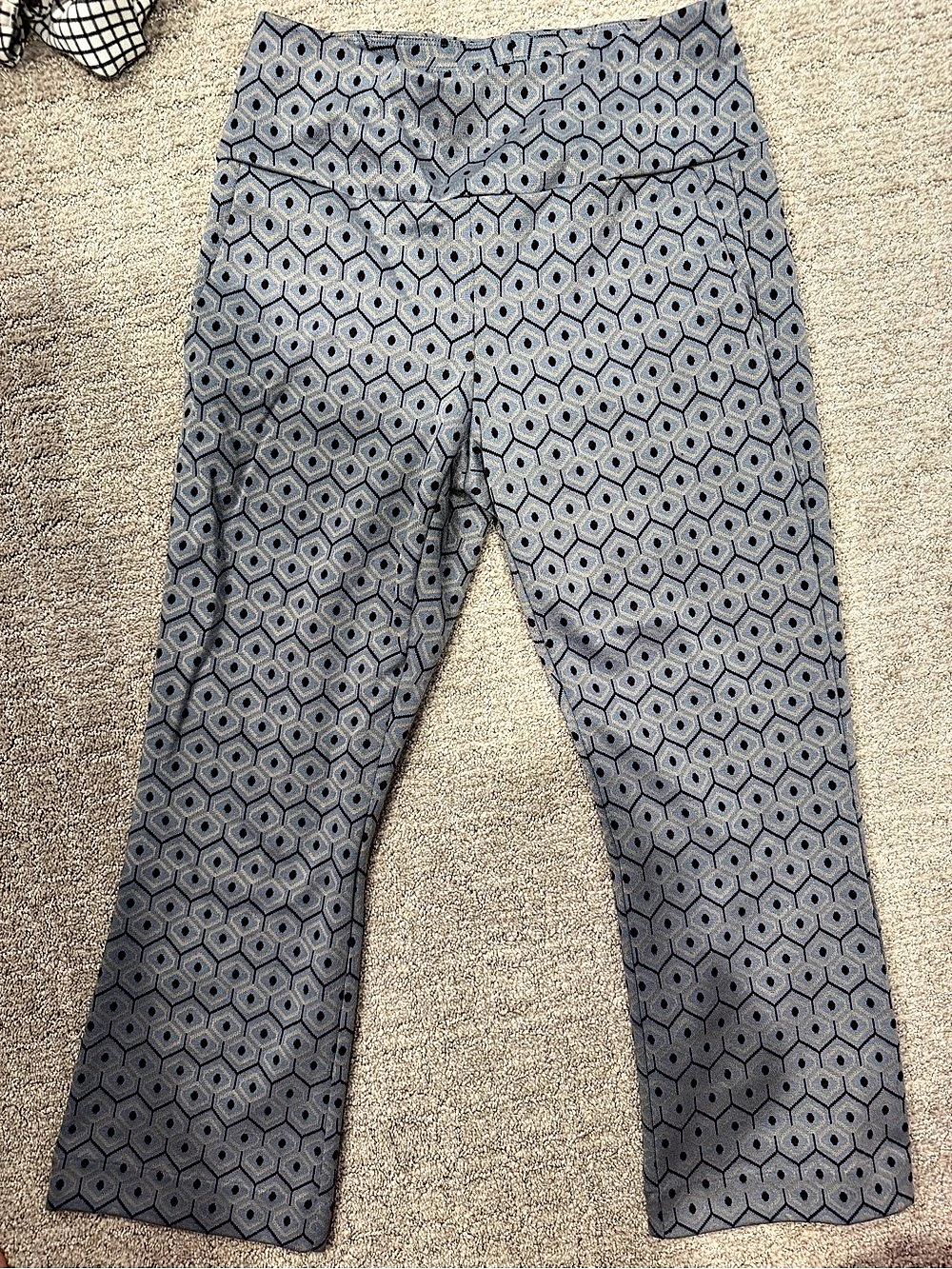 Cabi Small/CHP Wide Leg Pants in Blue & Gray Size Small Like New
